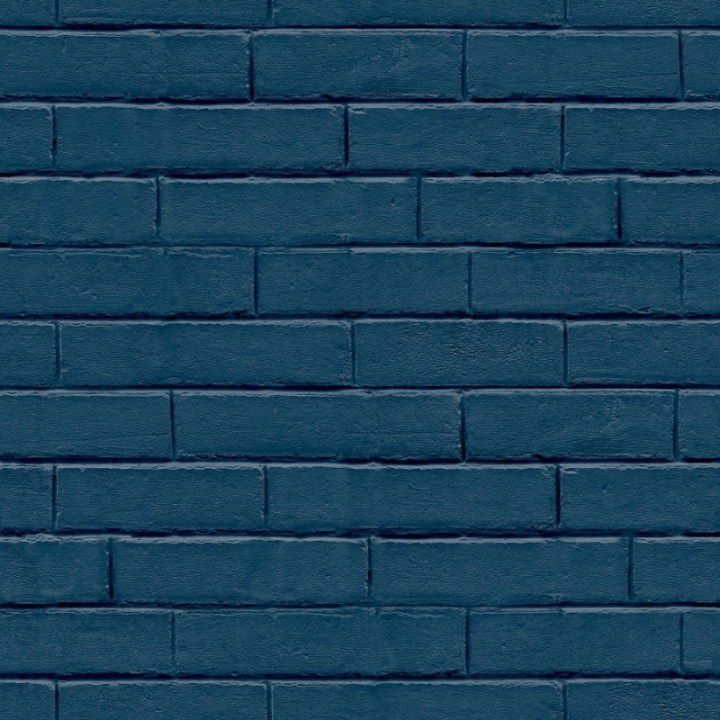 behang bakstenen muur blauw GV24257
